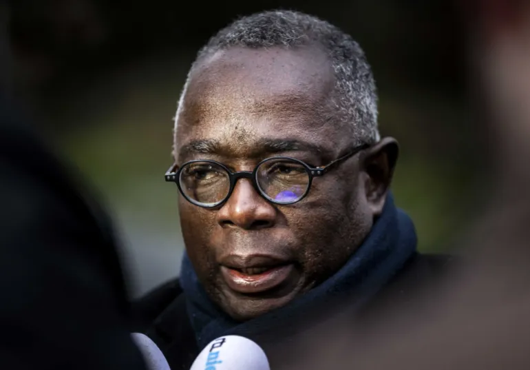 Johan Roozer of the Suriname National Commemoration of Slavery Remembrance Committee speaks to reporters in The Hague [File: Remko De Waal/EPA]