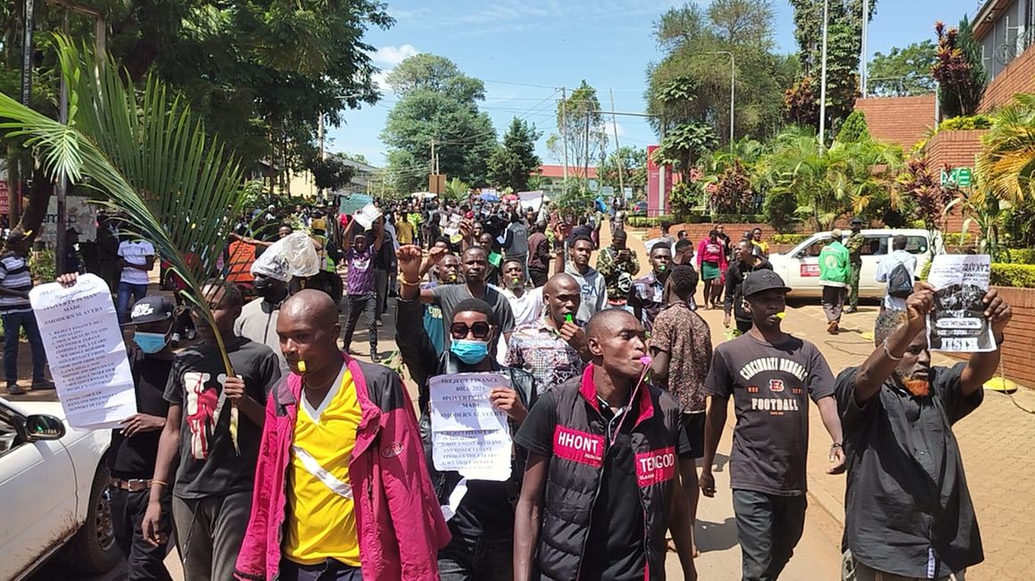 Anti-Finance Bill protests along the streets of Kisii town on June 20, 2024. Ruth Mbula | Nation Media Group