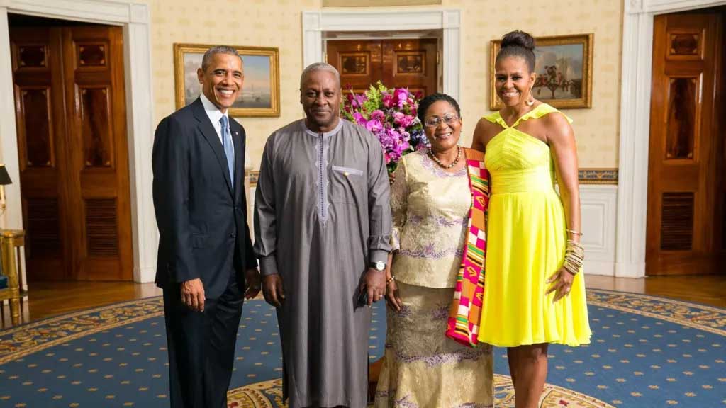 During his presidency, John Mahama and his wife (second from right) visited the White House