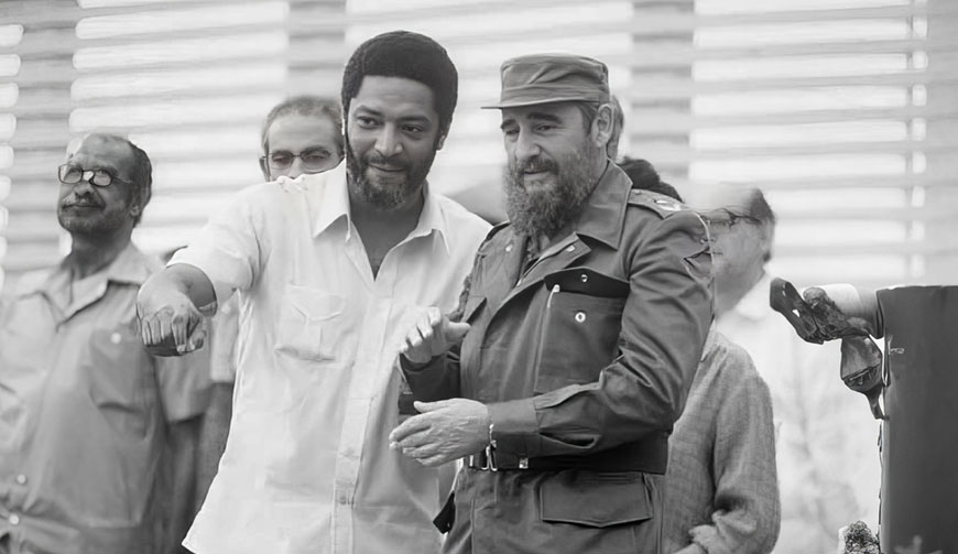 Former Grenada prime minister Maurice Bishop and former Cuban president Fidel Castro