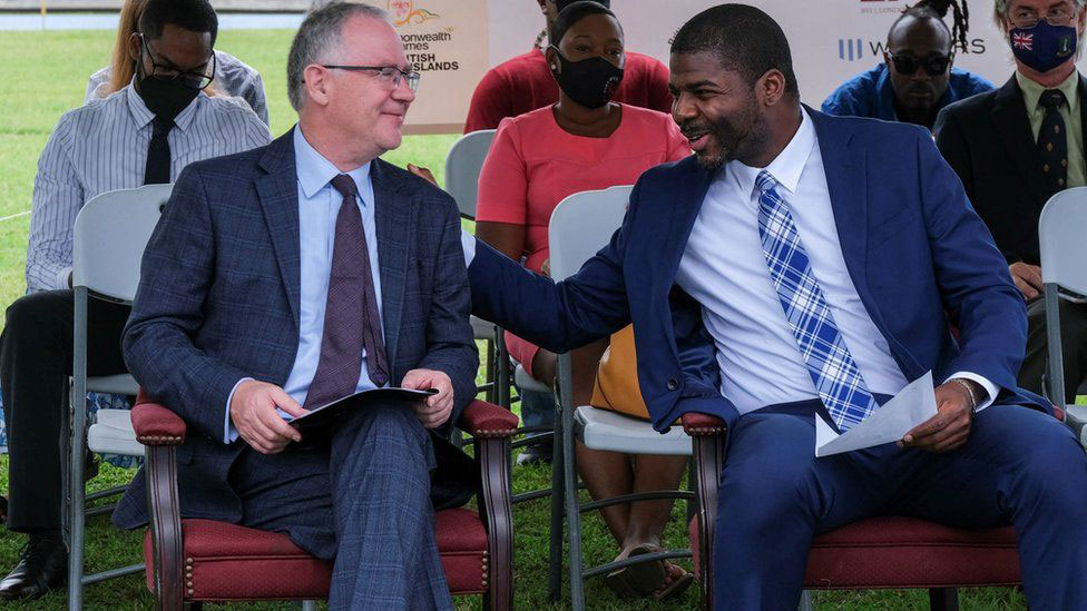 British Virgin Islands Governor John Rankin and Premier Natalio Wheatley