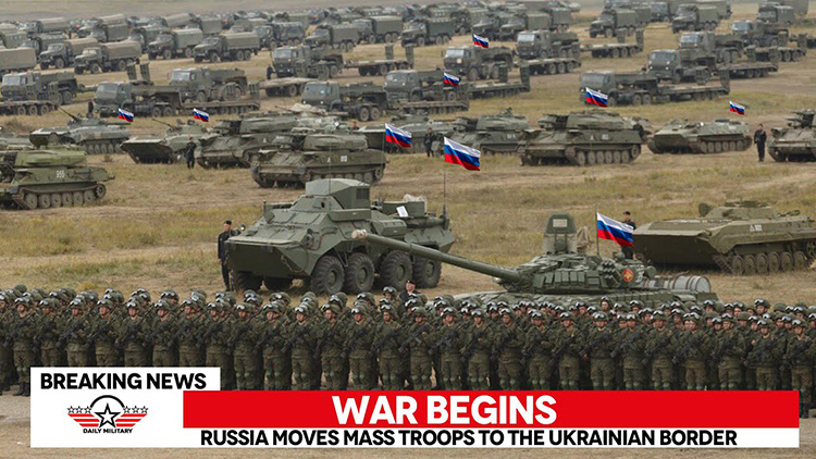 The Russian government has amassed thousands of troops on the Ukrainan border. Trains loaded with large amounts of Russian military hardware, including tanks and other heavy armored vehicles, as well as heavy artillery, appear to be streaming toward the country's borders.