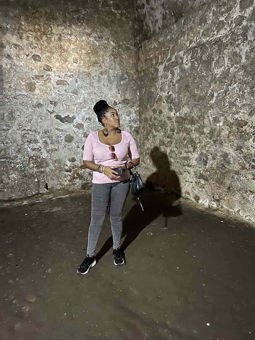 The living conditions for slaves held in Cape Coast Castle were horrendous and utterly inhumane. The castle’s dungeons, designed to hold between 1000 and 1500 slaves at a time, were nothing more than dark, airless pits devoid of basic sanitation. Men, women, and children were packed into these squalid spaces, with barely enough room to sit, let alone lie down. 